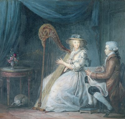 Die schöne Harfenistin von Jean Baptiste Mallet