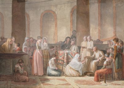 Die Verteilung der Rosenkränze, 1793 von Jean Baptiste Mallet