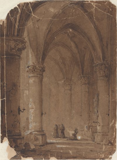 Mönche in einer Kathedrale von Jean Baptiste Pierre Le Brun