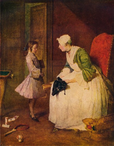 Die Ermahnung, 18. Jahrhundert von Jean Baptiste Simeon Chardin