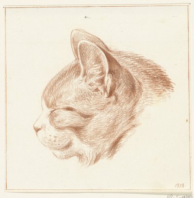 Kopf einer Katze, nach links von Jean Bernard