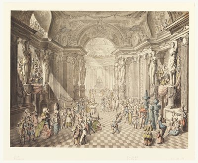 Ansicht eines Maskenballs von Jean Charles Delafosse