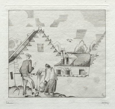 Dorfbewohner, Plaudern von Jean Emile Laboureur