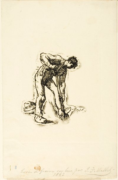 Bauer beim Graben von Jean Francois Millet