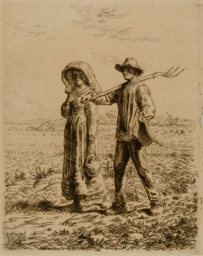 Bauern gehen zur Arbeit von Jean Francois Millet