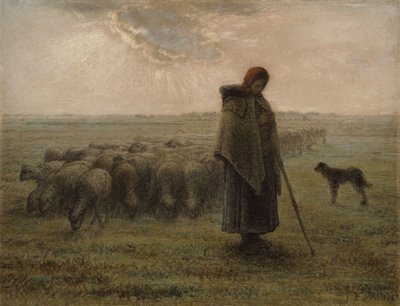 Schäferin und ihre Herde, 1862-63 von Jean Francois Millet
