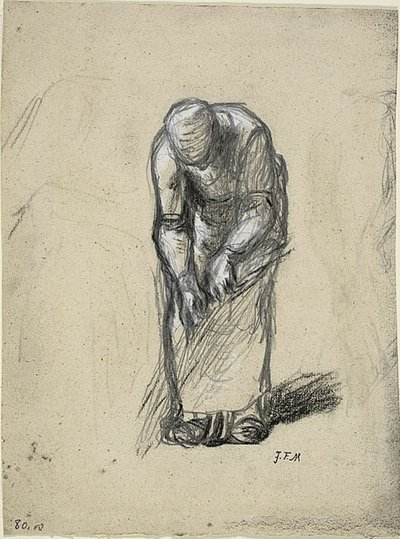 Studie zum Flachszupfen von Jean Francois Millet