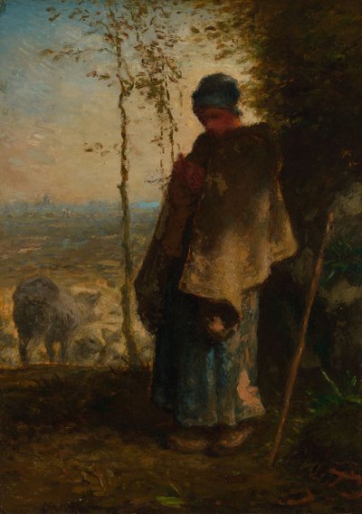 Die kleine Schäferin, 1868-72 von Jean Francois Millet