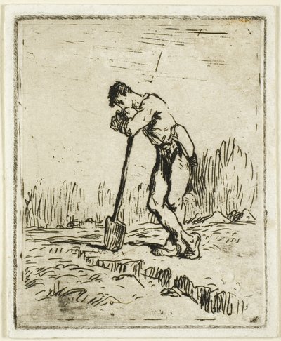 Der Mann, der sich auf seine Schaufel stützt von Jean Francois Millet