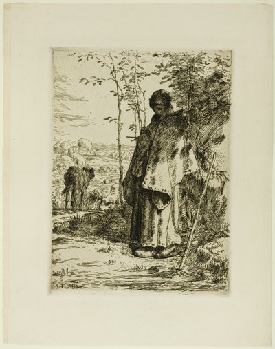 Die Schäferin beim Stricken von Jean Francois Millet