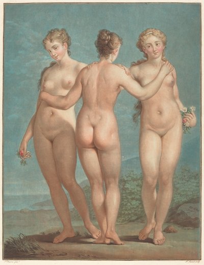 Die drei Grazien von Jean François Janinet after Giovanni Antonio Pellegrini