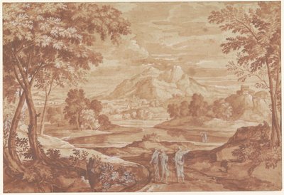 Arkadische Landschaft mit Spaziergängern von Jean François Millet (II)