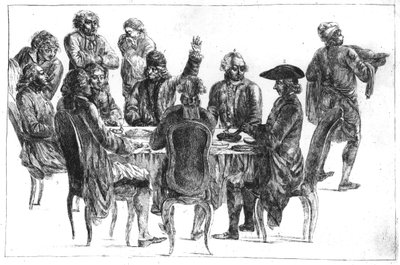 Die Philosophen beim Abendessen, um 1775 von Jean Huber