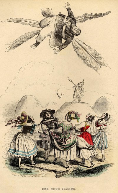 Der neue Ikarus, 1840er Jahre von Jean Jacques Grandville