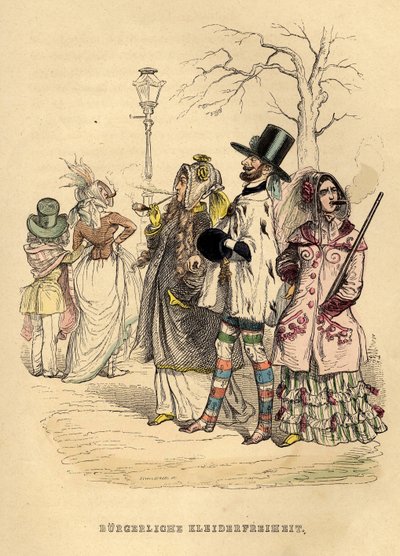 Frauenfreiheit der Kleidung, 1840er Jahre von Jean Jacques Grandville