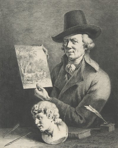Selbstporträt mit Kühen, 1796 von Jean Jacques de Boissieu