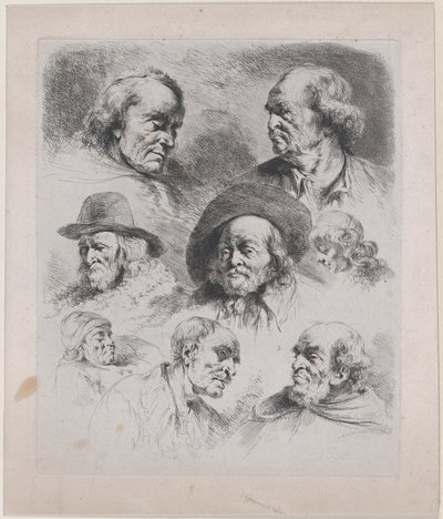 Studie von acht Köpfen, 1795 von Jean Jacques de Boissieu