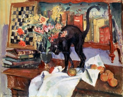 Stillleben mit einer Katze, 1912 von Jean Joveneau