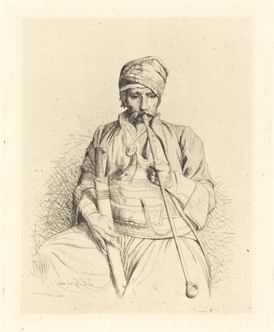 Sitzender Araber mit Pfeife von Jean Leon Gerome
