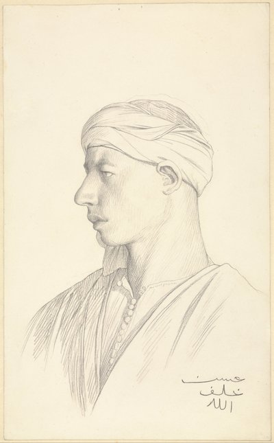 Porträt eines ägyptischen Fellachen von Jean Leon Gerome