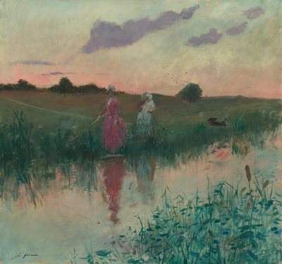 Die Frau des Künstlers beim Angeln, 1896 von Jean Louis Forain