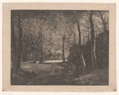Hirtin im Wald von Rochecardon von Jean Michel Grobon