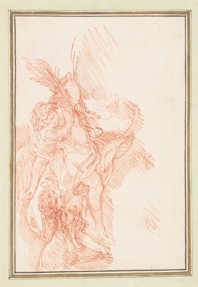 Figur mit Wedeln und Putto von Jean Robert Ango