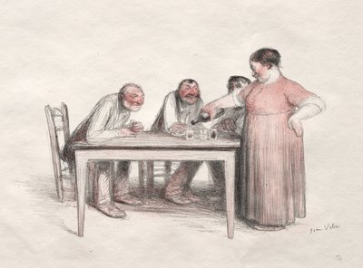 Das Weinglas (Farblithografie) von Jean Veber