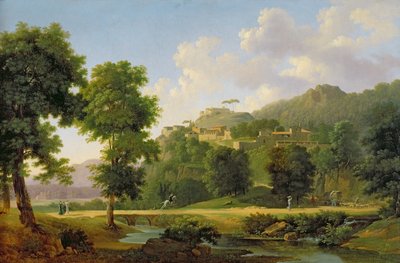 Landschaft mit einem Reiter, ca. 1808-10 von Jean Victor Bertin