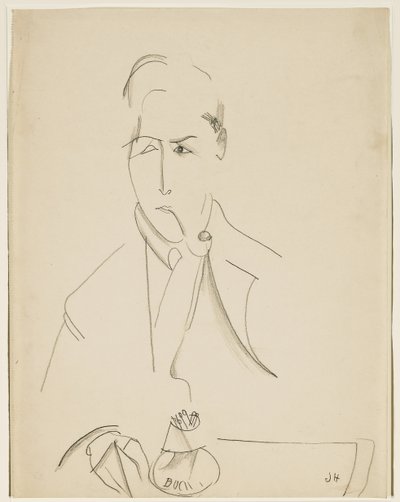 Porträt von Modigliani mit Pfeife von Jeanne Hébuterne