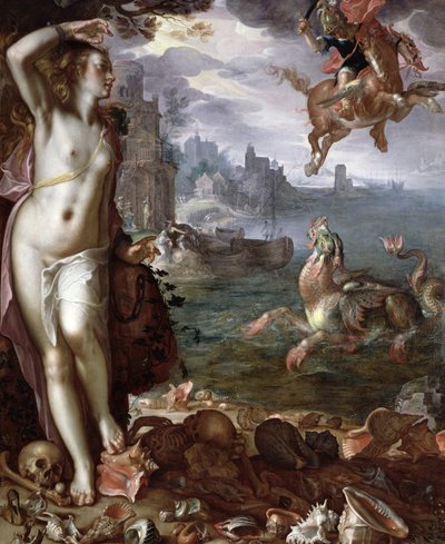 Perseus rettet Andromeda von Joachim Wtewael or Utewael