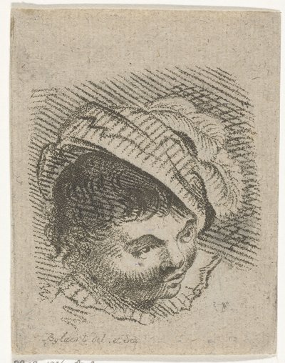 Jungenkopf mit Hut von Joannis Jacobus Bijlaert