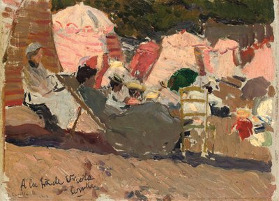 Der Strand, Biarritz, 1906 von Joaquín Sorolla