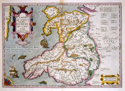 Karte von Wales, veröffentlicht ca. 1630 von Jodocus Hondius