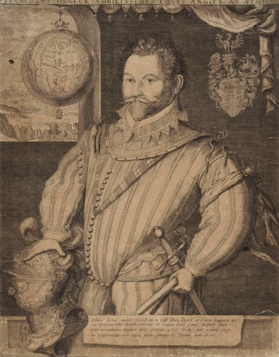 Porträt von Sir Francis Drake von Jodocus Hondius