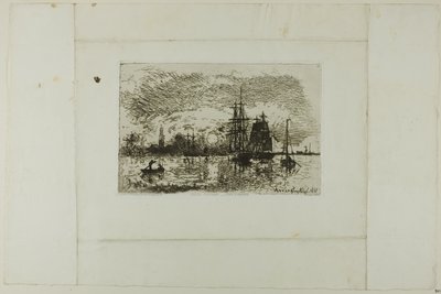 Sonnenuntergang, Hafen von Antwerpen von Johan Barthold Jongkind