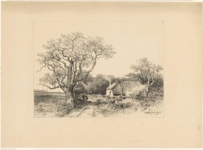 Landschaft mit Bauernhof von Johan Hendrik Weissenbruch