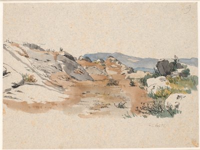 Italienische Landschaft mit Felsblöcken von Johan Thomas Lundbye