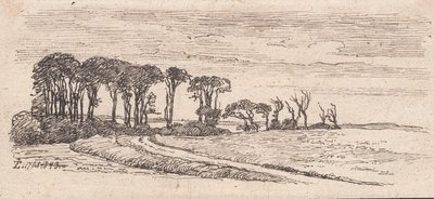 Landschaft mit einer Reihe von Bäumen von Johan Thomas Lundbye