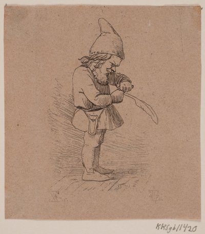 Nisse, der eine Feder schneidet von Johan Thomas Lundbye