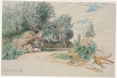 Steinmauer mit einem offenen Tor von Johan Thomas Lundbye
