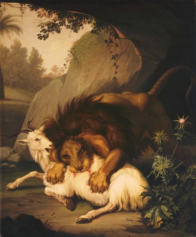 Ein Löwe greift eine Ziege an, 1785 von Johan Wenzel Peter