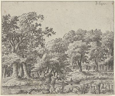 Landschaft mit Boot von Johan de Lagoor