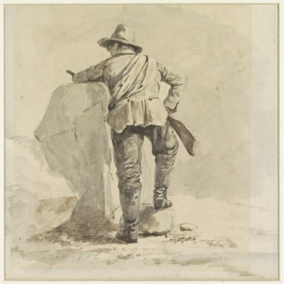 Ruhender Junge, von hinten gesehen von Johann Bernard Klombeek