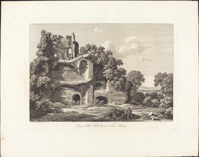 Überreste der Bibliothek in der Villa Adriana von Johann Christian Reinhart