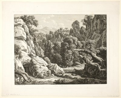 Landschaft mit der Versuchung Christi von Johann Christian Reinhart