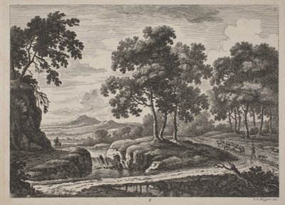 Panoramische Flusslandschaften mit Reisenden von Johann Christoph Dietzsch