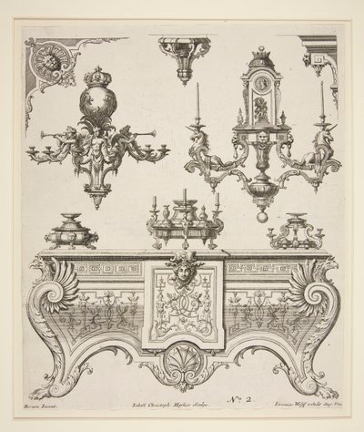 Blatt mit Ornamentdesigns von Johann Christoph Hafner