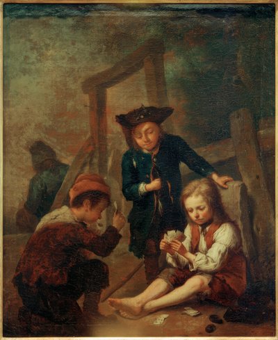 Karten spielende Knaben von Johann Conrad Seekatz