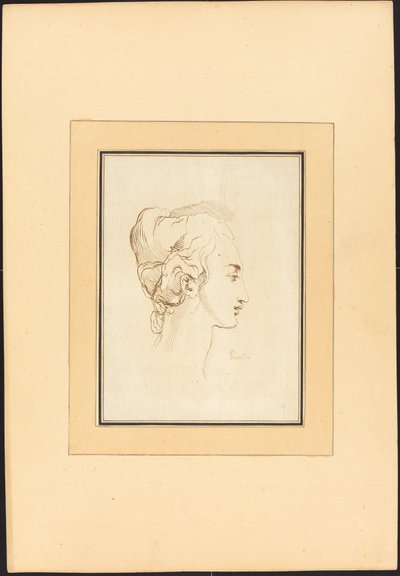 Kopf einer Frau von Johann Gottlieb Prestel after Guercino